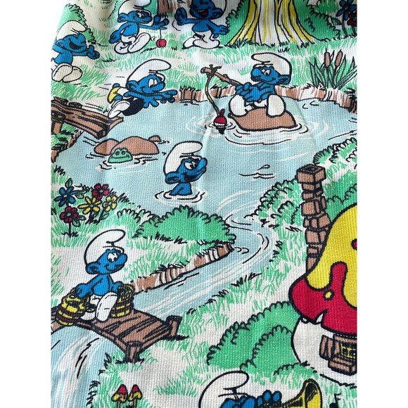Vintage 70s curtain, Smurfs, comic, movie characters, pleated panel, price for 1 - Picture 6 of 10